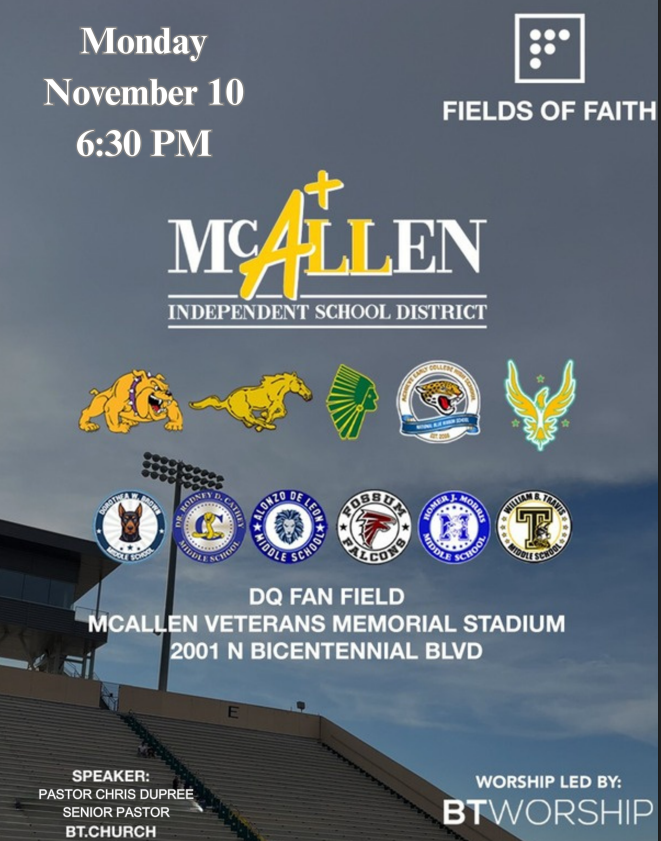 deleon046's tweet photo. 🙌 Lions,  make sure to attend Fields of Faith  — a powerful evening of inspiration and community!

🗓️ Monday, Nov 10 ⏰ 6:30 PM 📍 DQ Fan Field @ McAllen Veterans Memorial Stadium

#FieldsOfFaith #OnePride https://t.co/WNkJFbqWdO
