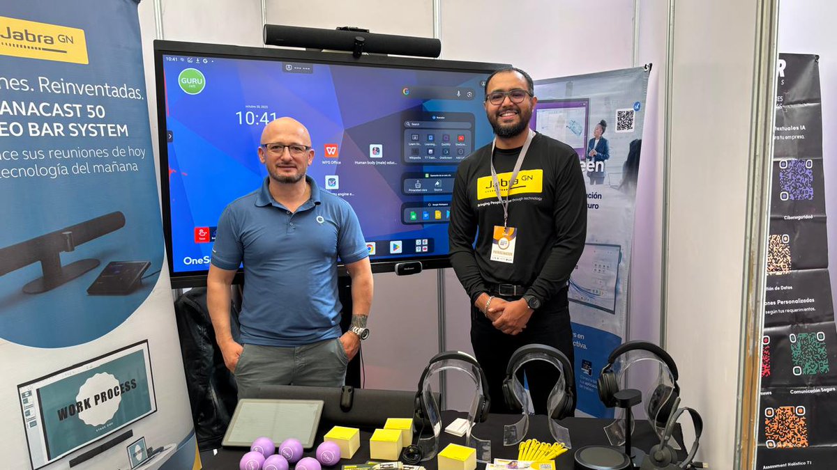 LatintelMX's tweet image. Encuentro Anuies Tic @UNAM_MX 2025. @LatintelMX  con @We_are_Jabra  y @OneScreen_LATAM!

#ANUIESTIC #Jabra #OneScreen #videoconferencia #Videollamada #PantallaInteractiva #PizarraInteractiva