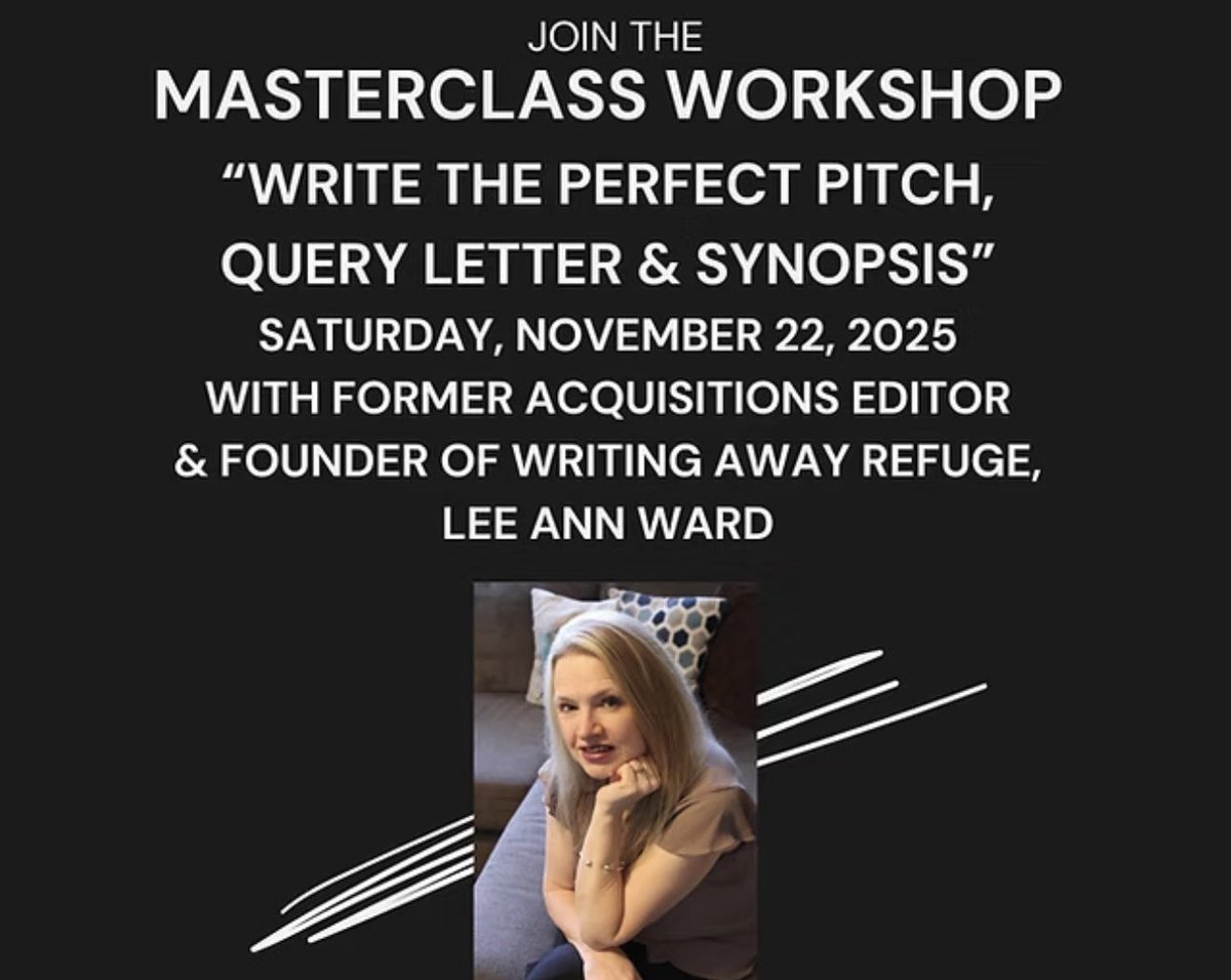 “Write the Perfect Pitch, Query Letter &amp; Synopsis” masterclass on Nov. 22 w/ former acquisitions editor, Lee Ann Ward. This is a game changer for every querying writer. #writingawayrefuge #writingcommunity #amquerying #amwriting #writerslife #writer 

writingawayrefuge.com/about-5-3