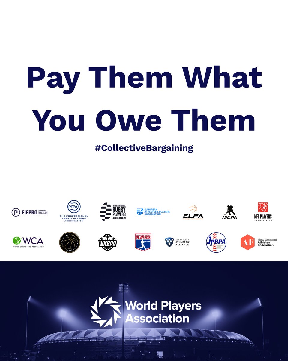 FIFPRO's tweet photo. #FIFPRO stands in solidarity with the WNBPA in their fight for a fair revenue-sharing system, higher salaries, and better conditions that truly reflect their contribution to the game. 

#PayThem #PlayersSupportingPlayers #WorldPlayers #ItsBusiness https://t.co/piOmKgZrpv