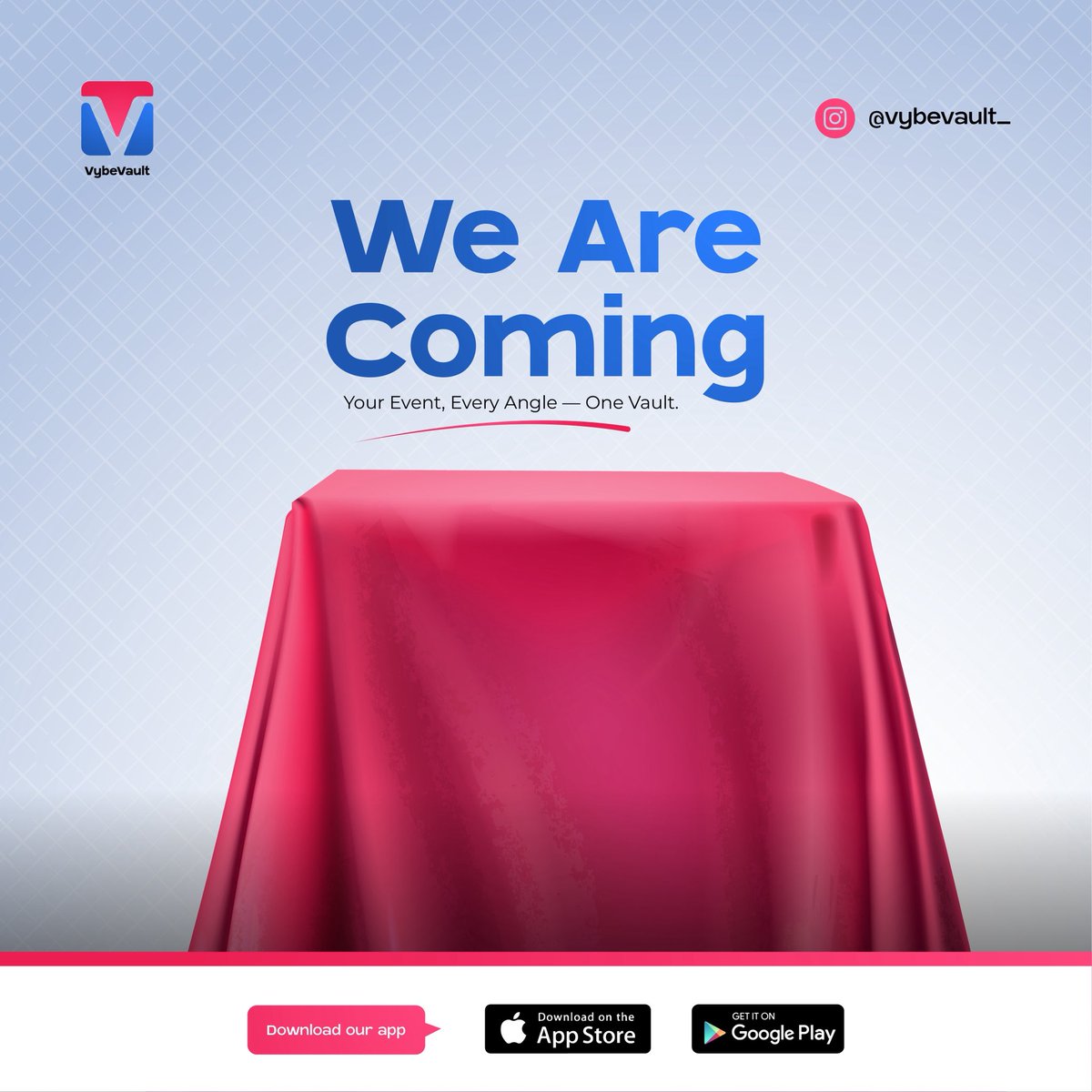 vybevaulttech's tweet photo. The Future of events is VybeVaults!

This is an idea that helps keep all moments and experiences together… Your event, Every angle, One Vault - VybeVault.

#VybeVaultisComing #getsetforVybeVault #youreventsinoneVault #VybeVault #tech #events #africa. https://t.co/SCCAphGFHY