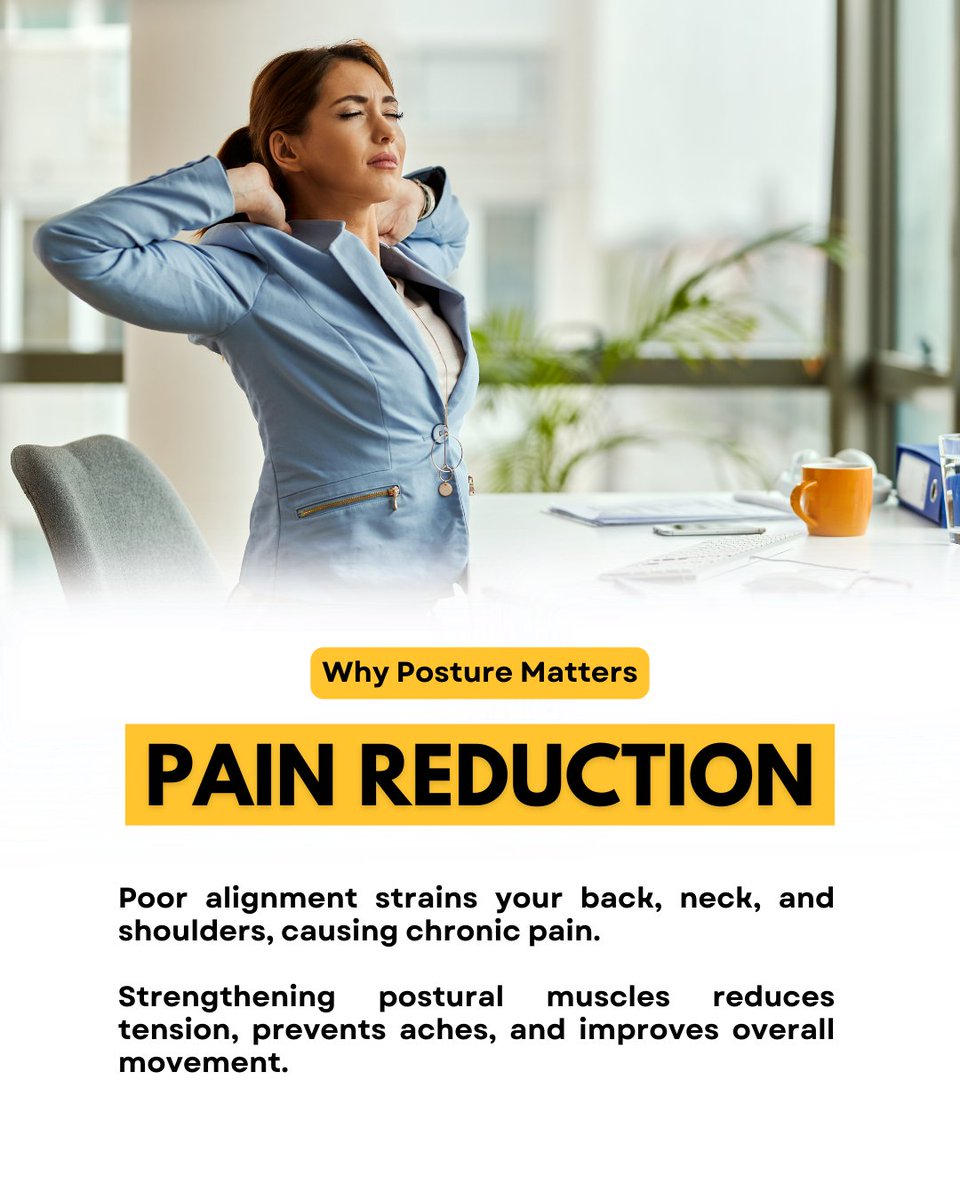 NutrimedH's tweet image. Poor posture doesn’t just look bad — it hurts.
Tight neck, sore shoulders, low energy… sound familiar?
The fix starts with awareness.

Here’s how improving your posture transforms everything 👇

#PosturePerfection #MobilityTraining #NSHFIT