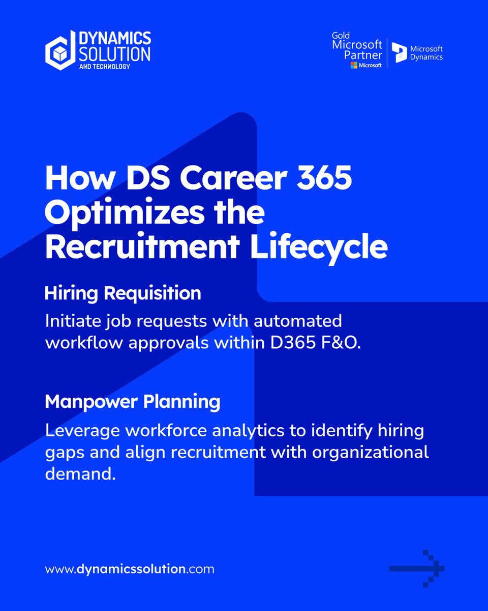 DynamxSolution's tweet photo. DS Careers 365 + DS Payroll 365 digitize the entire hiring journey, giving teams one smart space to connect, track, and onboard with ease.

📨 info@dynamicssolution.com
🌐 https://t.co/9pdrLG4RCG
📱 https://t.co/lQKviFWsVx

#DST #Microsoft #Dynamics365 #DSPayroll365 https://t.co/abX3vUrL8R