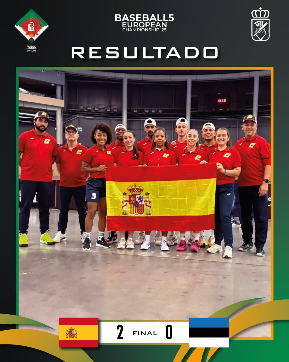 Debut con victoria para la selección española en el Campeonato de Europa Absoluto de Baseball5, batiendo a Estonia por un cómodo 2 a 0 (12-0 y 13-0) 🔥🇪🇪

Primer paso para lograr pasar a la Super Ronda como primeros de grupo. Mañana, jornada doble contra Croacia y Bélgica 💪🏼🔝