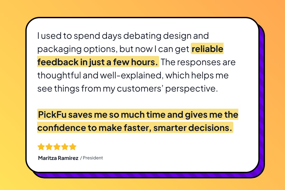 Your audience has opinions – are you listening? 👂

#consumerinsights #marketresearch #packagingdesign #ecommerce #pickfu