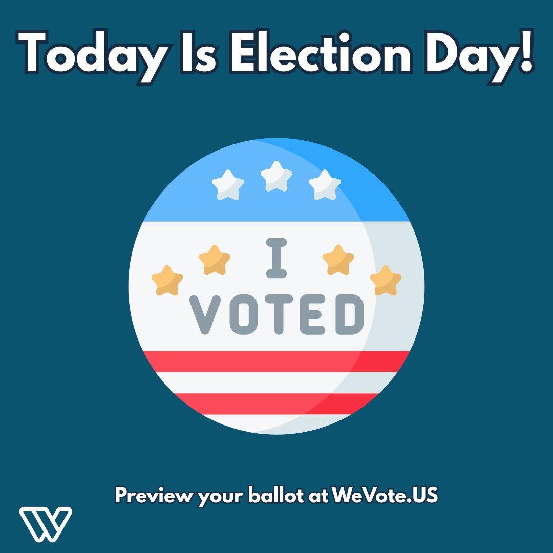 WeVote's tweet photo. 🗳 Today Is Election Day!

Make your plan to vote today and have your say in key local and state elections happening across the country.

Want to see who’s on your ballot before you head to the polls? Visit https://t.co/aEO2o6z32A to preview your ballot, learn about the candidates, and get nonpartisan information to help you vote with confidence.

Your voice matters. Your vote matters. Let’s make it count! ⭐

#ElectionDay2025 #WeVote #VoteLocal #MakeYourVoiceHeard #CivicEngagement