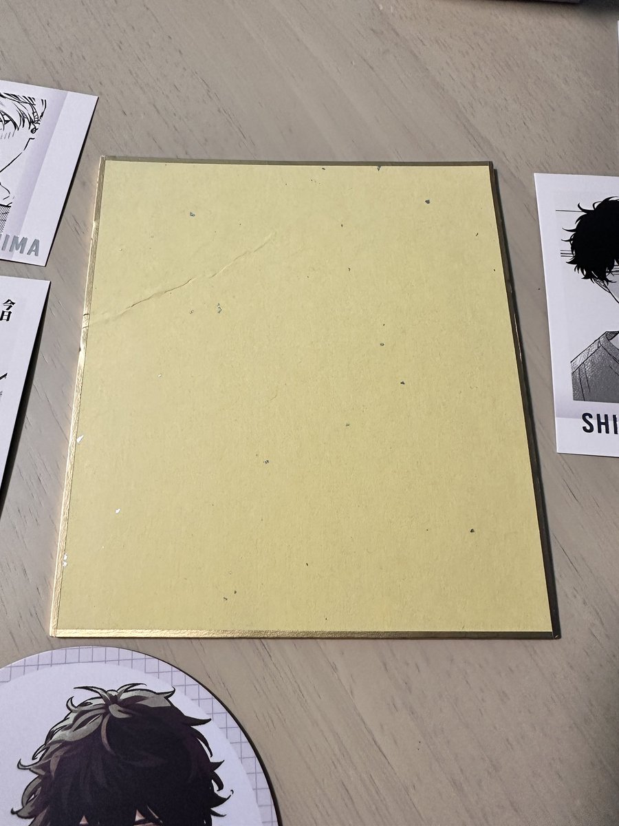 Given_ue's tweet image. 交換　ギヴン展　色紙

求:りつまふ
譲:しずらぎ

※裏面傷あり、表に影響無し
私の不手際なので、交換可能な方は、周りに置いてあるパシャコレかコースター合わせて3つまで一緒に譲ります。

仙台市内直接交換or郵送希望

傷物のため厳しいかと思いますがお気軽に声がけください。ff外大歓迎！