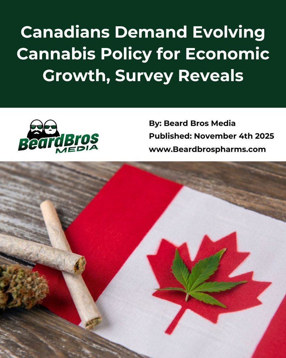BeardBrosPharms's tweet image. Voters in Canada are signaling, grow the legal market, not the bureaucracy.

New polling shows cannabis is mainstream and people want smarter rules that create jobs and products people actually buy. What is the first fix you would make, taxes, product limits, or exports? Read the…