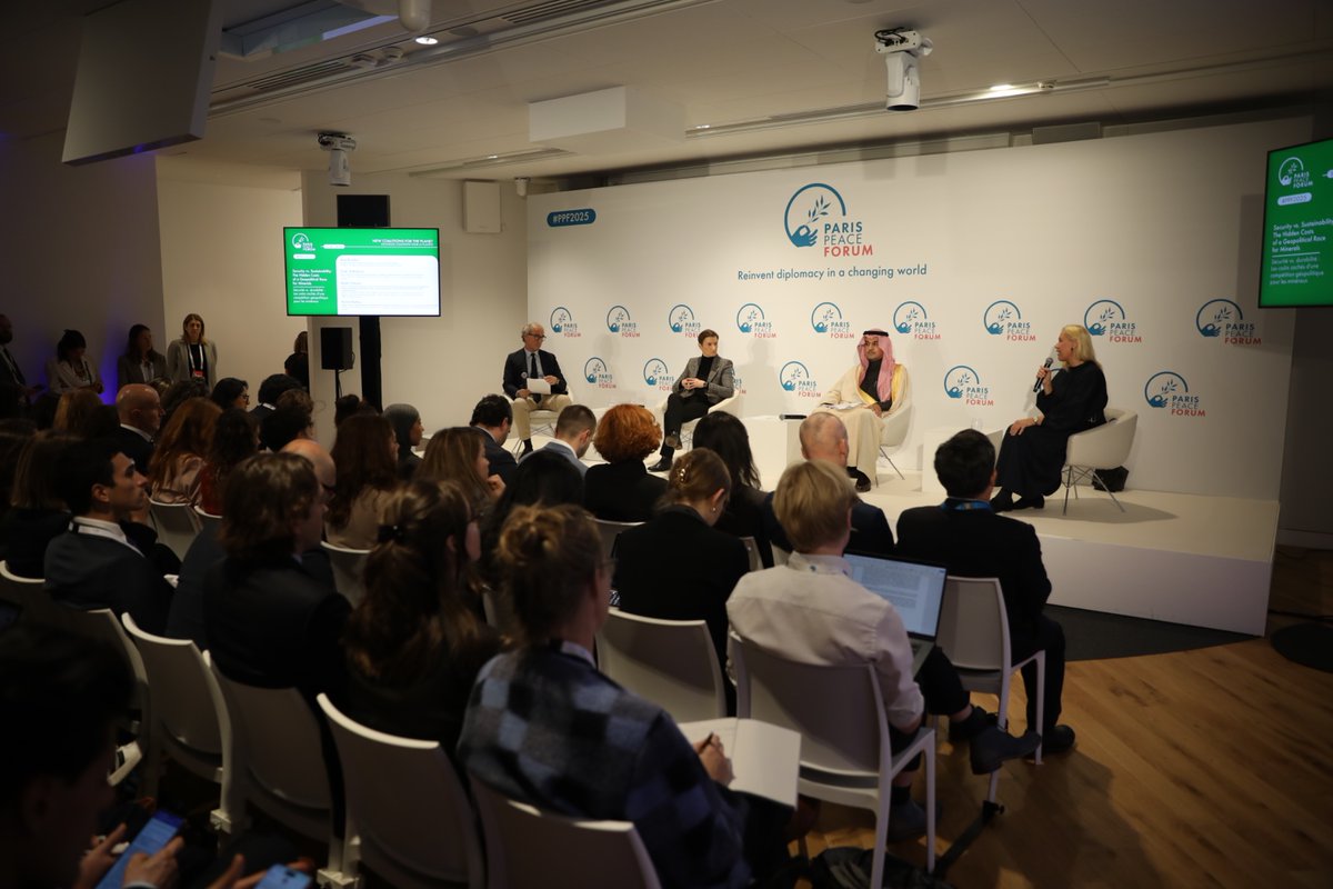KadriSimson's tweet photo. I joined panel on Security vs. Sustainability: The Hidden Costs of a Geopolitical Race for Minerals at the Paris Peace Forum
Alongside:
🔹 Turki Al-Babtain – Deputy Minister for Mining Development, Saudi Arabia
🔹 Ana Brnabić – Former PM Serbia
Moderated by Karim Dahou (OECD) https://t.co/3gpo4kmiUZ