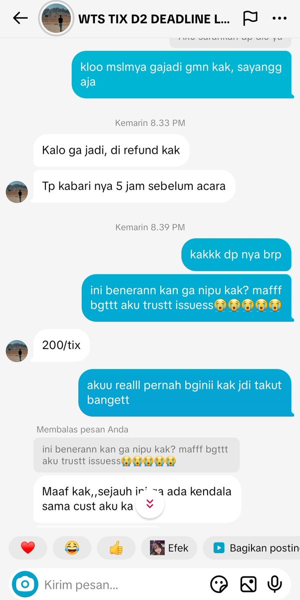 Charlottella2's tweet photo. alasan aku dp, krn klo gajadi dia bilang snduiri bakal refund sblm 5 jam konser mulai. bsknya dia blg mau cancel gara2 dipanggil admin promotornya klo mau jadi hrs dp 50%??? yaa makin gapercaya lah akuu, udah ngecurigain bgt sih disitu dan sampai skrg gadibalikin https://t.co/sccB3HQclT