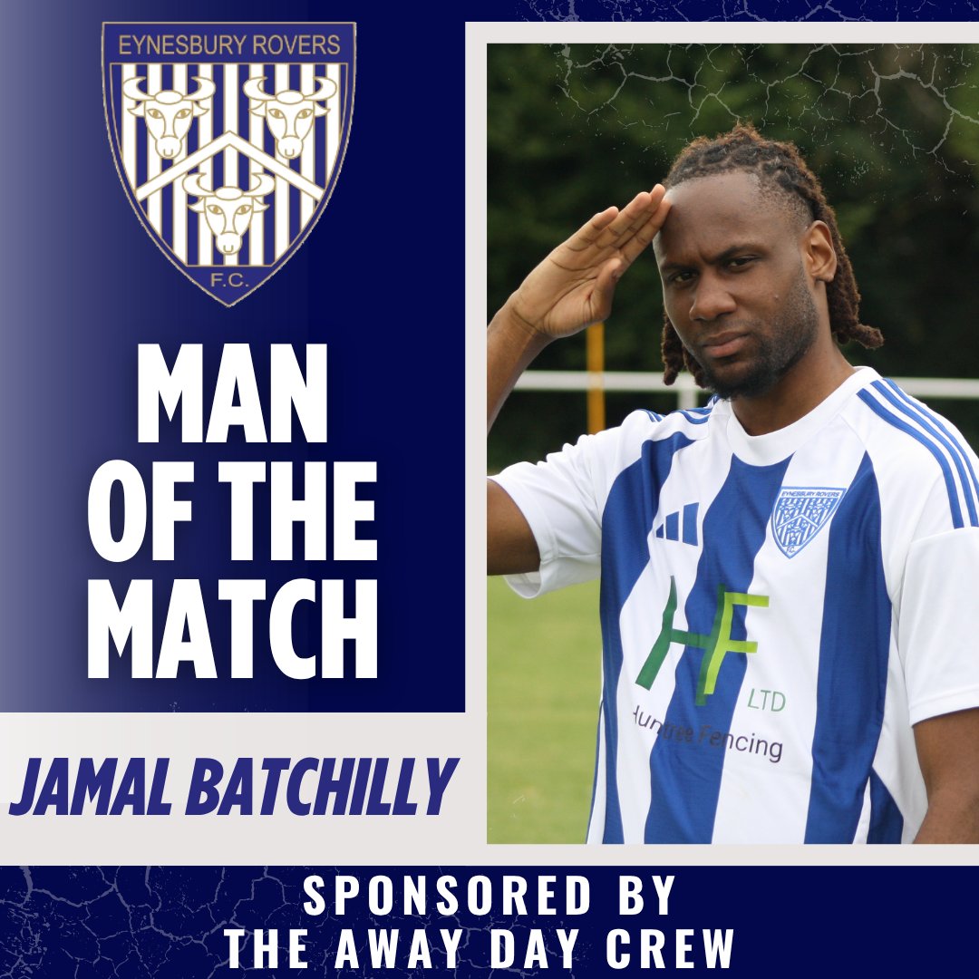 EynesburyRovers's tweet photo. 🏆 Man of the Match 🏆
Saturday’s game against Bugbrooke saw a strong team effort, but one player stood out for his performance on the day.
👏 Congratulations to Jamal Batchilly, our Man of the Match!
#EynesburyRovers #ManOfTheMatch #Football #ERFC https://t.co/33sioZKYLt