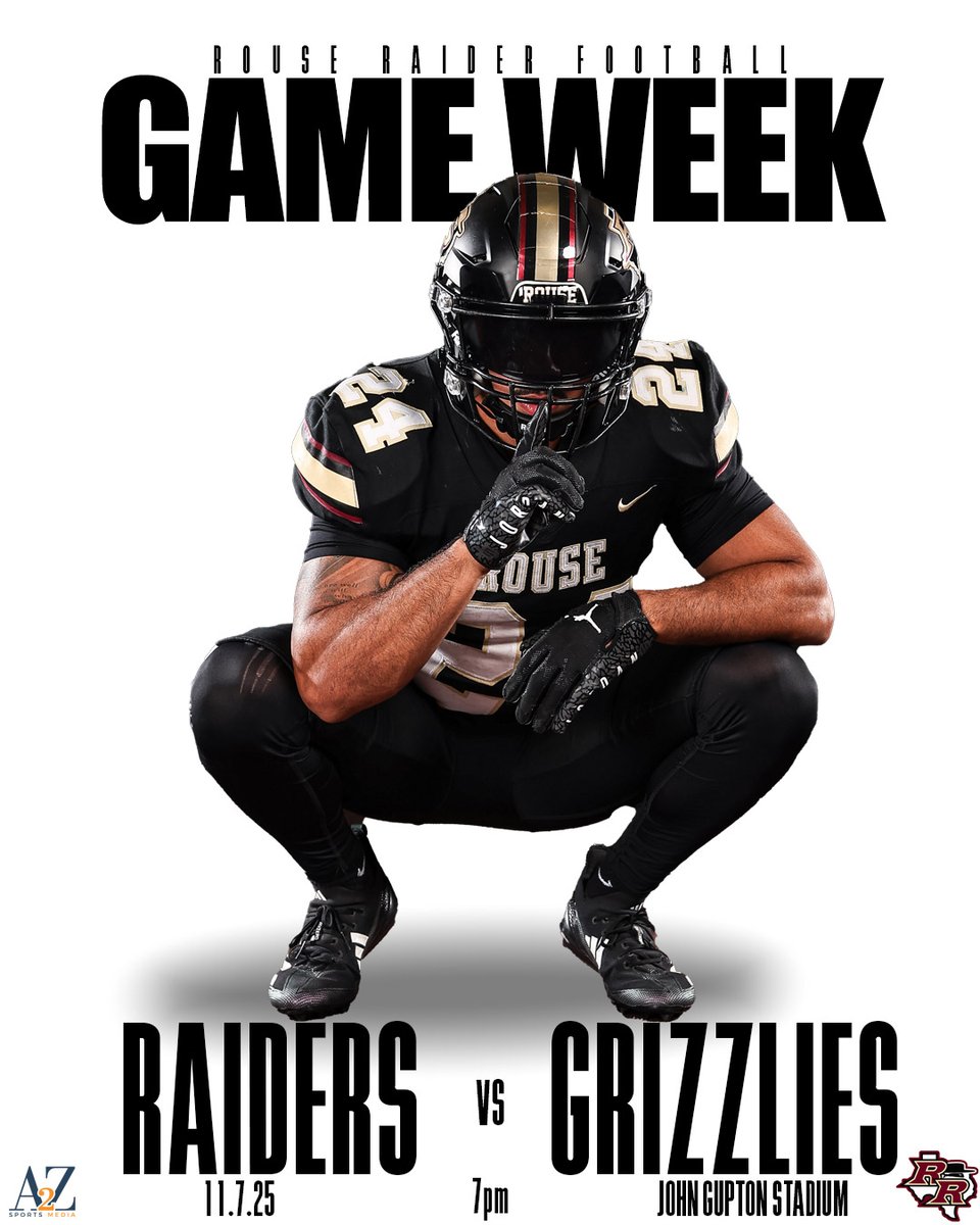Game Week for <a href="/1RoUSeFB/">JoshuaMann#1RoUSe</a> 
Final week of the regular season. Senior Night for the Raiders. <a href="/RouseRaidersFB/">Rouse High School Football BC</a> #AIOB