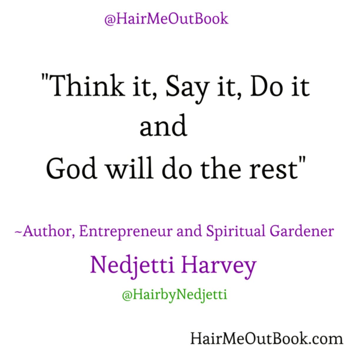 💫Spirituality changed #Nedjetti's life.
#Author 30+yrs #Entrepreneur &amp; #SpiritualGardener #NedjettiHarvey's <a href="/HairMeOutBook/">Author Nedjetti Harvey @HairMeOutBook 📖</a> will inspire, affirm &amp; Self-discovery of #Hope, #Joy &amp; #Faith🙏🏿

🤳🏿Order your copy 2day!
 HairMeOutBook.com #WalkASpiritualJourney #BeYOU A #Memoir📘