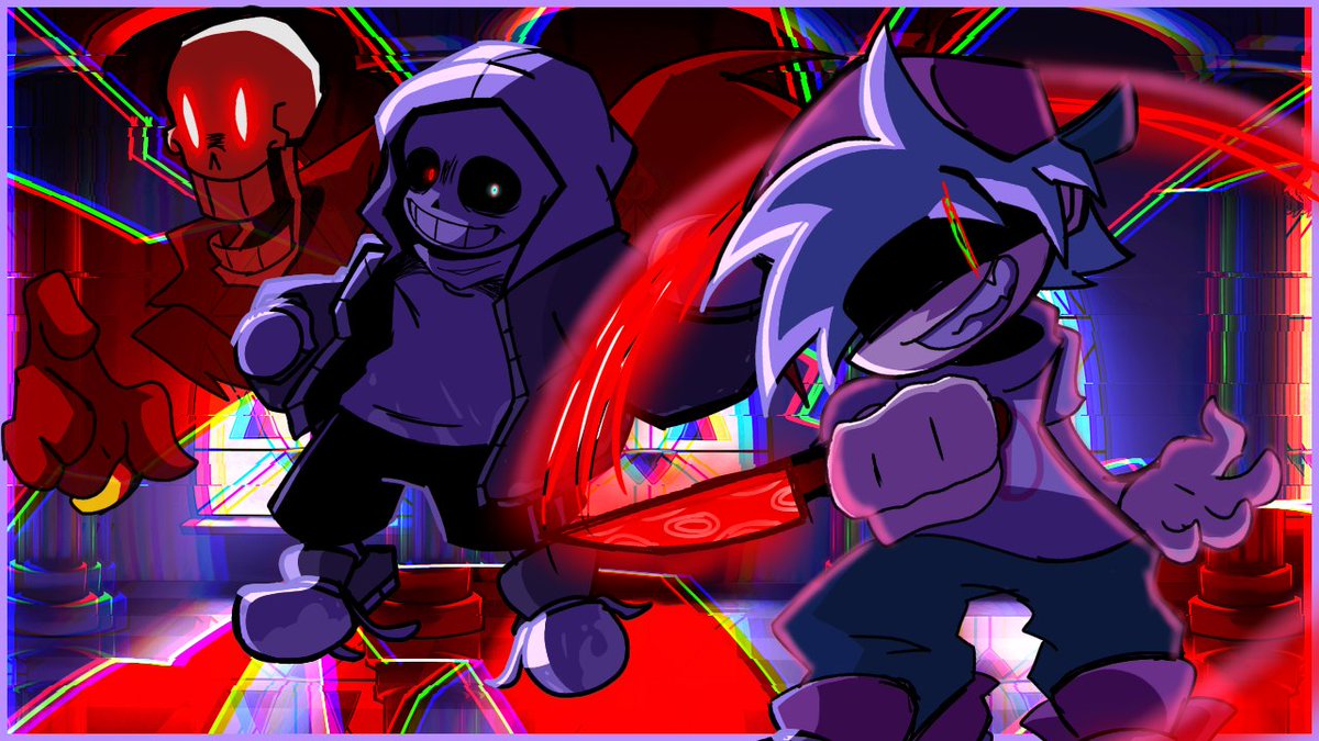 "do you think that even the worst person can change ? Heh, lil' late for that."

#dusttale #fridaynightdustin #FNDfanart #brokenreality