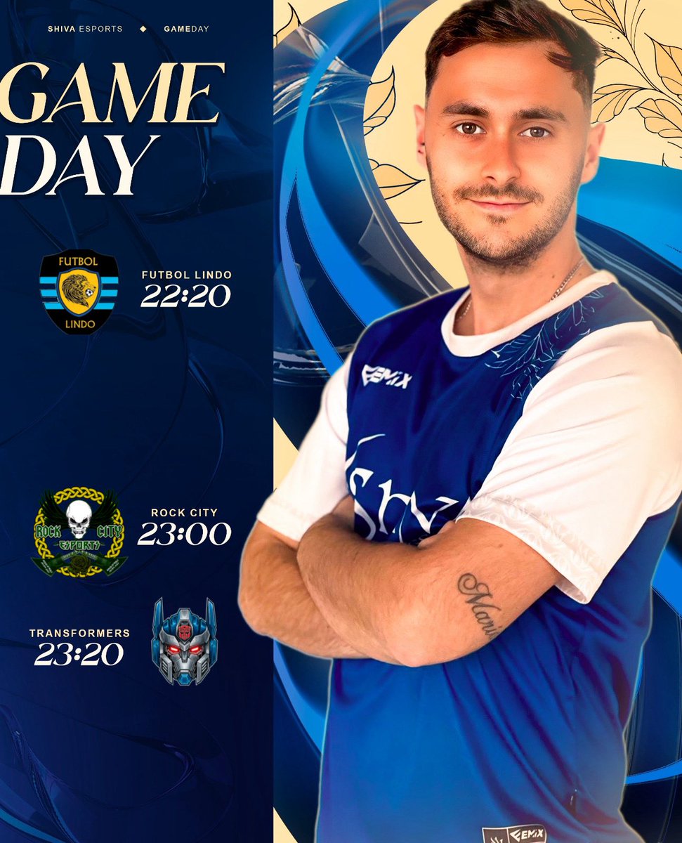 #Matchday | <a href="/VPG_Spain/">Virtual Pro Gaming España</a> | <a href="/EVFOfficial_/">Elite Virtual Football</a> 

Subiendo escalones en las clasificaciones 📈

⏰ 22:20h
🆚 <a href="/FutbolLindoCF/">Futbol Lindo</a> 

⏰ 23:00h
🆚 <a href="/RockCityEsports/">Rock City eSports</a> 

⏰ 23:20h
🆚 <a href="/transformers_cf/">TRANSFORMERS CF</a> 

#GoShiva 💙
