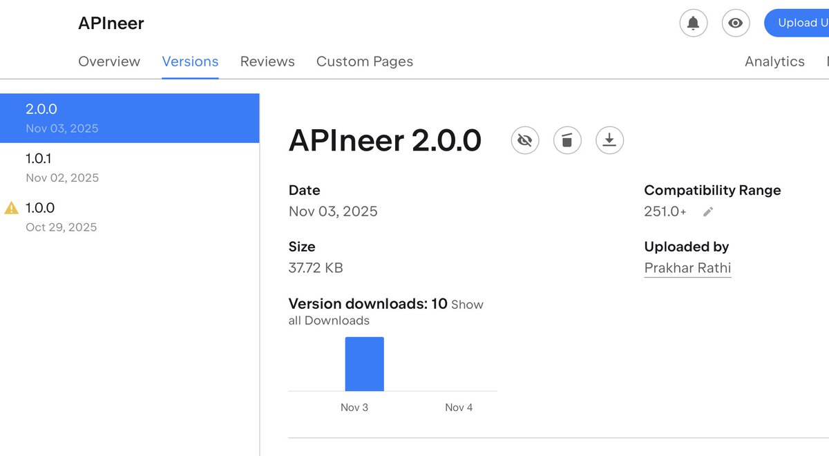 imprakharrathi's tweet photo. 24 hours since launch: 10 downloads, 0 regrets 😄

Built APIneer because I was tired of switching between IntelliJ and Postman, and apparently, I’m not the only one.

If you write REST APIs in Java, this might make your life easier 👇
https://t.co/hS5Ix1K5cZ https://t.co/uC9pAOekJ2