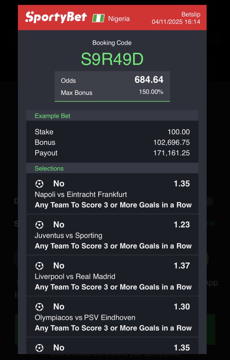 Switzpunt's tweet photo. Long shot Switz odds ready ๐ฅ๐ฅโ
โ
Boomluck๐ฅ๐ฅ
#Sportybet
#Switzodds
#Boomluck https://t.co/QJMlQu4taD