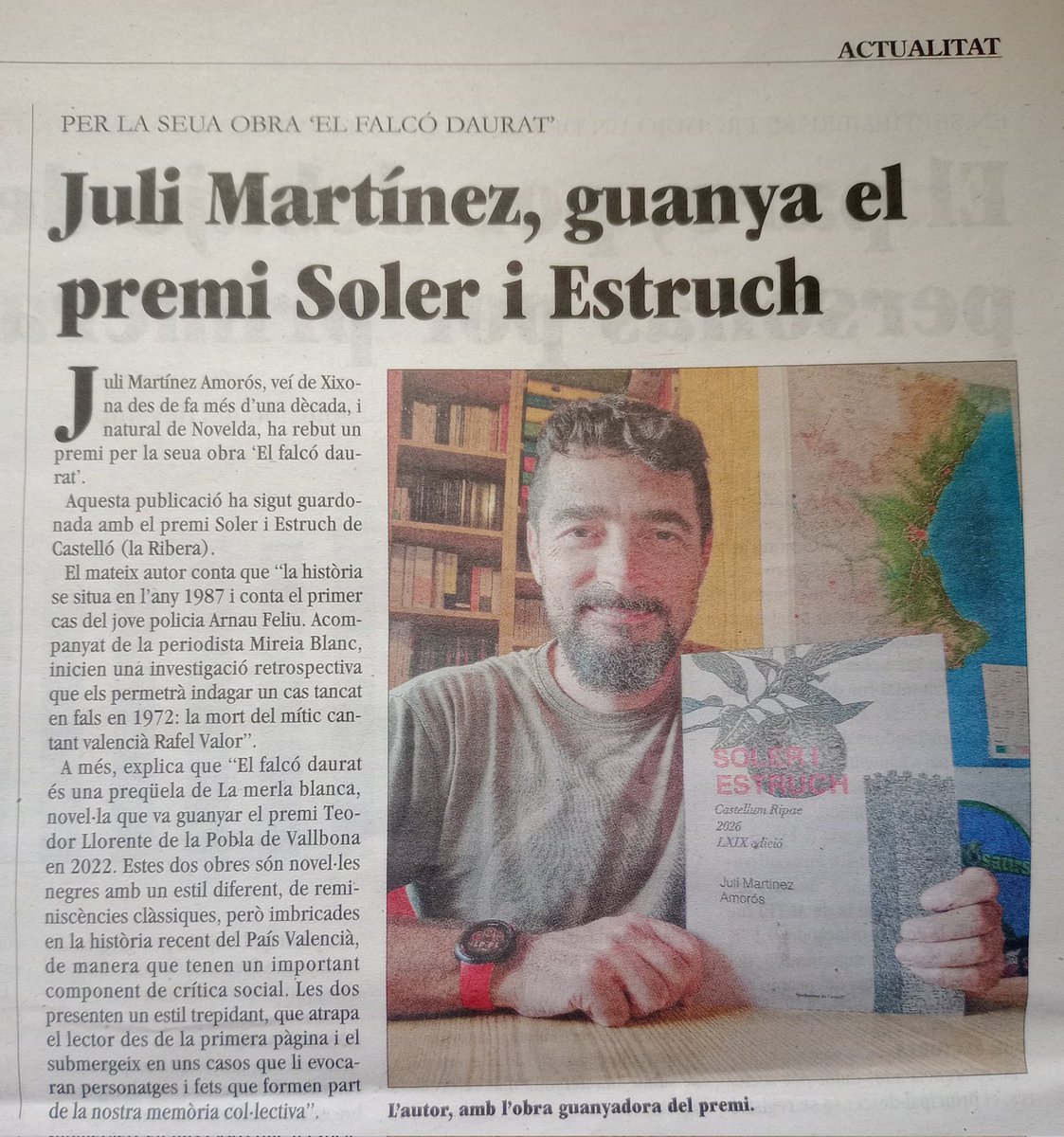 Novel·la negra valenciana.
De 'La merla blanca' (<a href="/Vincle_Ed/">Vincle Editorial</a>, premi Teodor Llorente 2022 de la Pobla de Vallbona) a 'El falcó daurat' (<a href="/BullentEdicions/">Edicions del Bullent</a>, premi Soler i Estruch 2025 de Castelló).