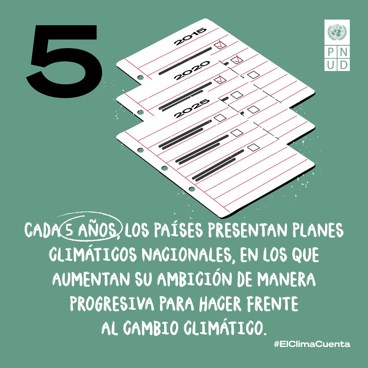 Cada 5 años, los países presentan planes climáticos nacionales, en los que aumentan su ambición de manera progresiva para hacer frente al cambio climático.

Descubre 30 cifras que explican la crisis climática: go.undp.org/El-Clima-Cuenta

#ElClimaCuenta | #COP30