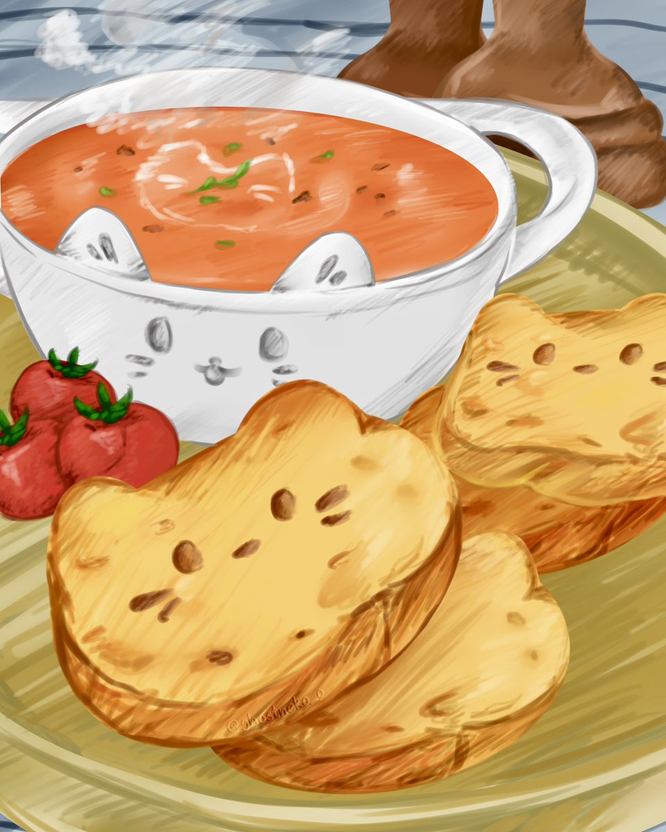 ghostneko_o's tweet photo. Soup 🍲 
Try drawing every day #Day4 https://t.co/efQT4WRzfc