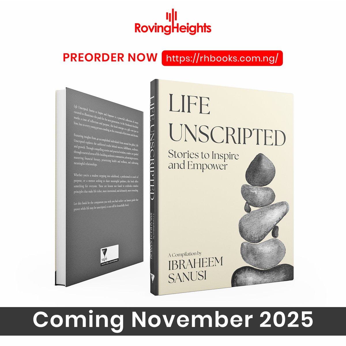 ibsanusi's tweet image. In Nigeria🇳🇬, you can now pre-order #LifeUnscripted: Stories to Inspire and Empower exclusively from @RovingHeights. 

Pre-order here: bit.ly/4qERBT4