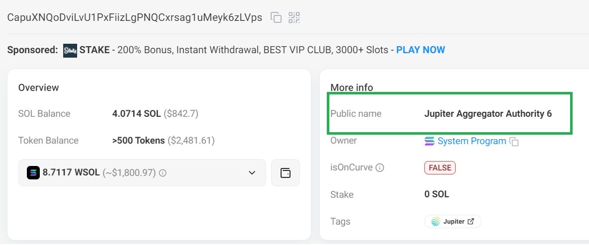 2 years ago I accidentally sent 4.07 sol to  Jupiter Aggregator Authority 6 wallet. It would be very kind and helpful if you could help me recover them.
Tx :48fKmRddTAYMFXvz3fKGgc9cnc3y7VW8qqfNvF8TwPL95Pfhe3seGXLqErDLVbLXAZ3dT537DCkCaJCiKhQkFaYQ