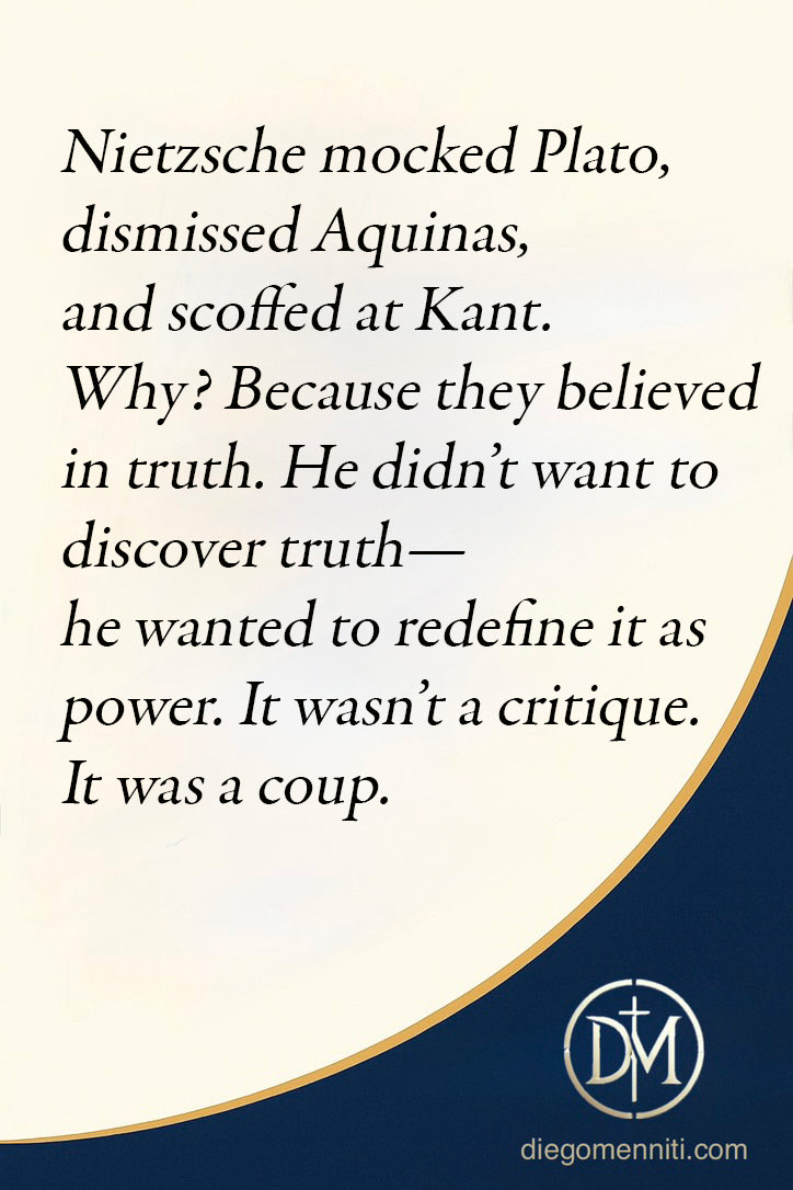 FrDMenniti's tweet photo. #nietzsche #philosophy #truth
#plato #aquinas #kant #nihilism https://t.co/AU2QOxNBQX