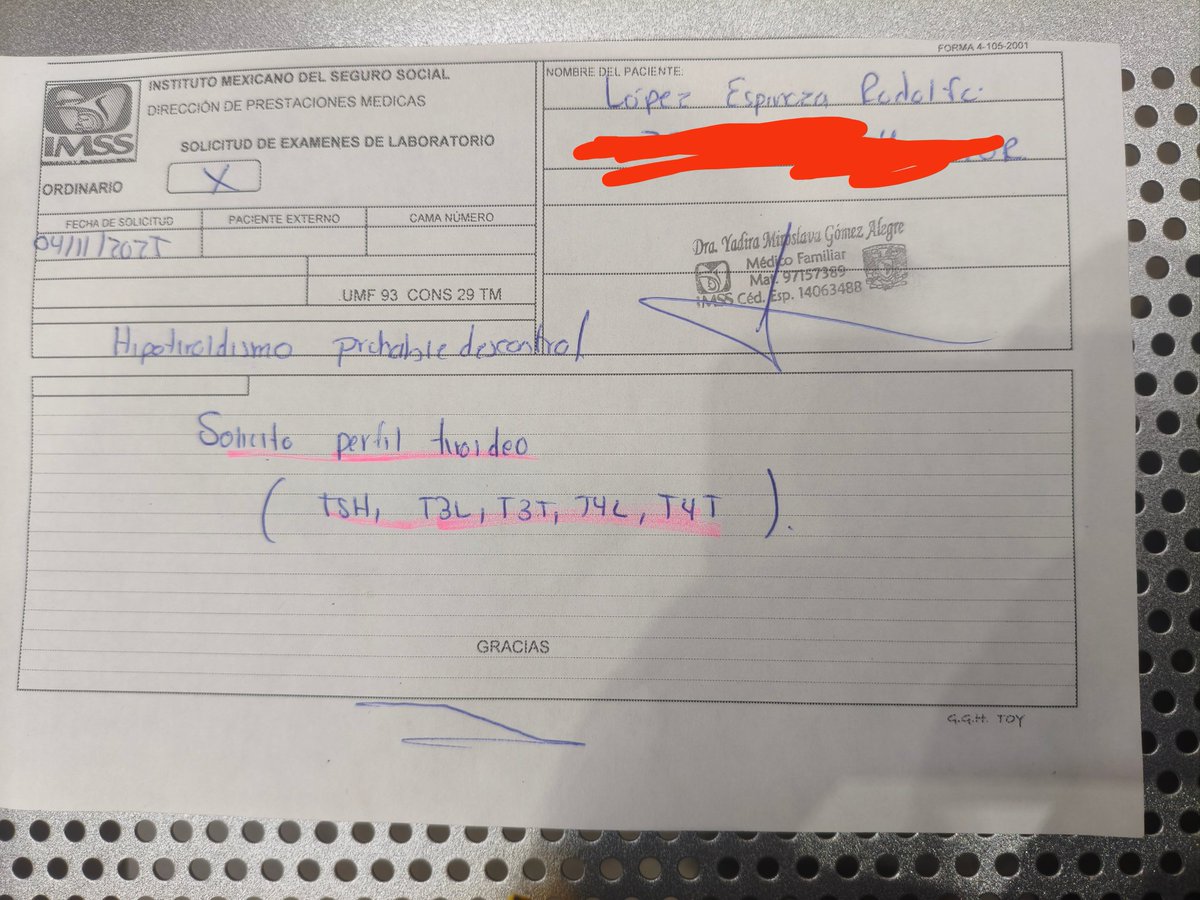 ¡URGENTE! <a href="/Tu_IMSS/">IMSS </a> y <a href="/SSalud_mx/">SALUD México</a> <a href="/bienestarmx/">Bienestar</a> 
​Soy Persona Sorda. Mi salud peligra: NO HAY DISPONIBILIDAD del Perfil Tiroideo en IMSS. Llevo mucho tiempo esperando por esta grave falta de insumo. Exijo solución inmediata y mis análisis.
​#FaltaDeInsumos #IMSS #DerechoALaSalud