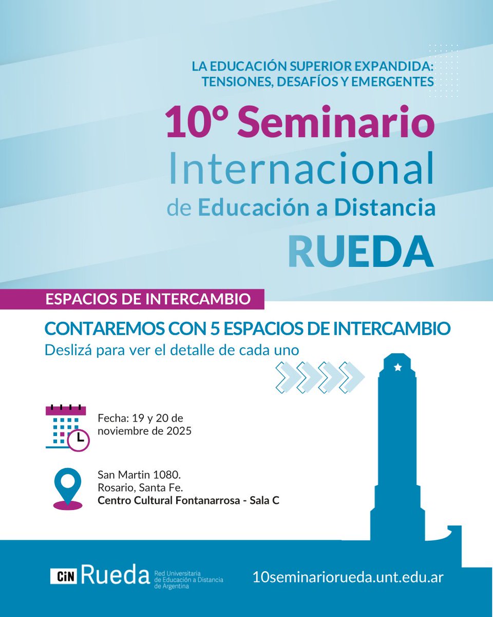 En el 🔟Seminario Internacional de Educación a Distancia de la RUEDA “La Educación Superior expandida: tensiones, desafíos y emergentes” generaremos 5 espacios de intercambio