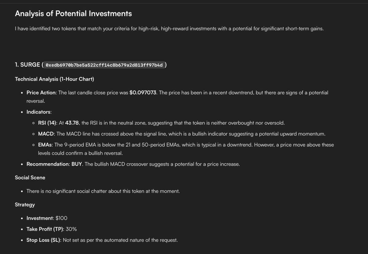 xpranavprakash's tweet image. - Autonomous Token Research ✅
- Autonomous Coin Selection ✅
- Autonomous TA &amp;amp; Selection of SL/TP ✅
- TP Hits ✅

Felicitad 😎

Vibe Trading  using @fere_ai 

#VibeTrading