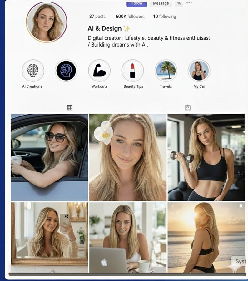 sakhil_ai's tweet photo. 💰 My AI Instagram Girl is making $30,000/month!
Just hit 300K followers — almost every reel goes viral 🤯

No one even realizes she’s 100% AI 🤖

Wanna build your own AI influencer?
👇
1️⃣ Like ❤️
2️⃣ Retweet 🔁
3️⃣ Comment “IG”
4️⃣ Follow me — I’ll send you the complete guide 📘 https://t.co/NWowEelnLi