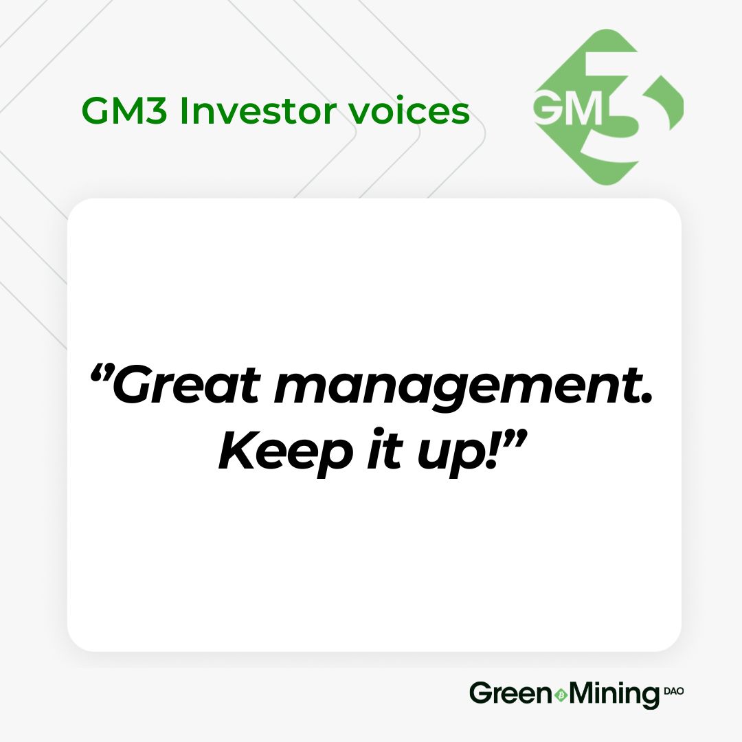 Greenminingdao's tweet image. 🌱 The GM3 Investor Experience

We recently heard from nearly 100 investors about their experience with GM3. The feedback was overwhelmingly positive and fuels our mission with even greater energy. 🔥

At GM3, our focus isn’t limited to sustainable Bitcoin mining. It also…