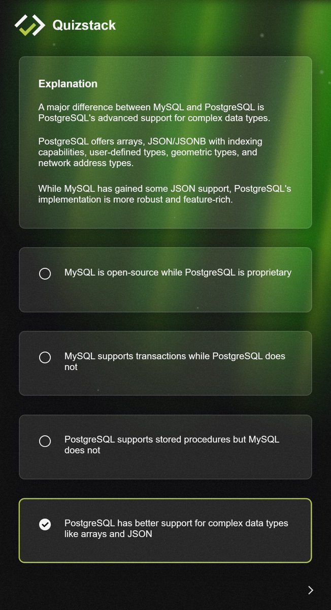 quizstackapp's tweet image. Did you ever though about databases management systems differences ?

Discover more SQL tips on quizstack.io ! 💾