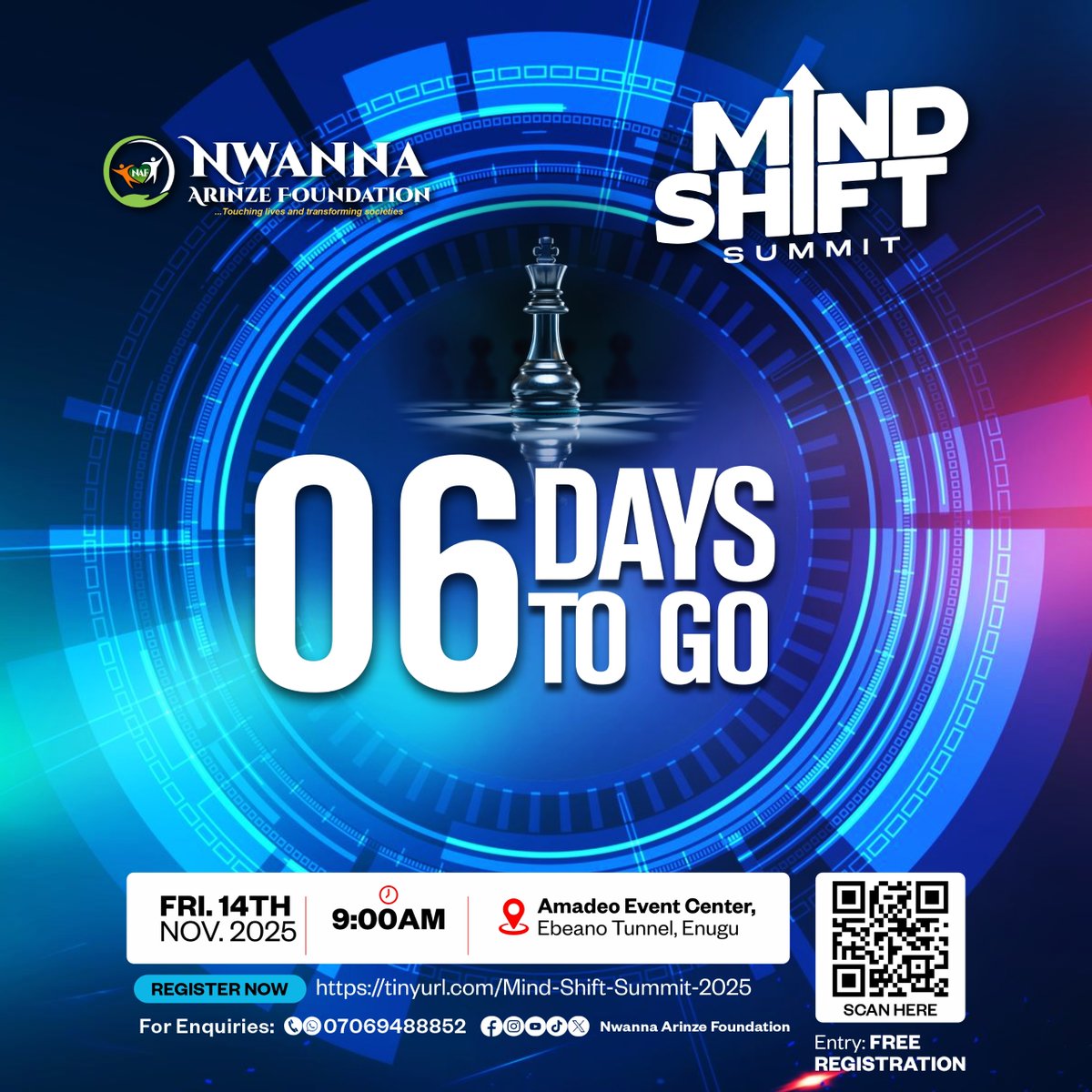 N_AFoundation's tweet photo. Great minds don’t just dream — they prepare. 
6 days left to the summit that will shape tomorrow’s leaders.

 #MindShiftSummit2025 #Leadership #6DaysToGo

Click to Register:
https://t.co/nSWDfJNOYy https://t.co/Z8RFiUFDq4