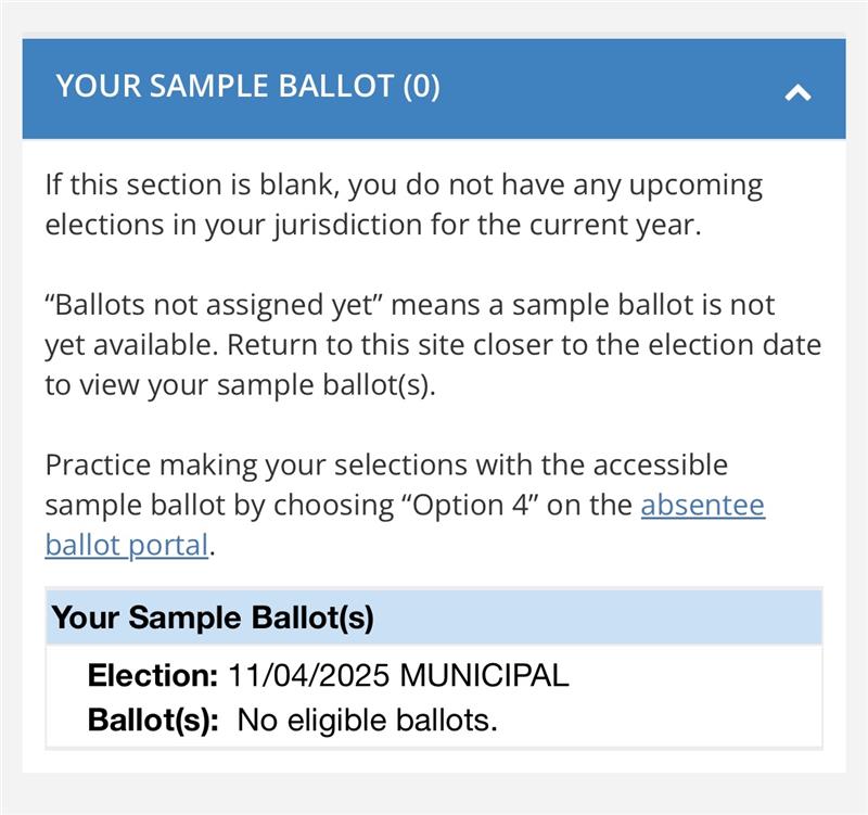 Know before you go!
Visit vt.ncsbe.gov/RegLkup/ to see if you have a sample ballot for this election. If not, there are no contests in your jurisdiction.
For example, the City of Raleigh does not have an election this year.
