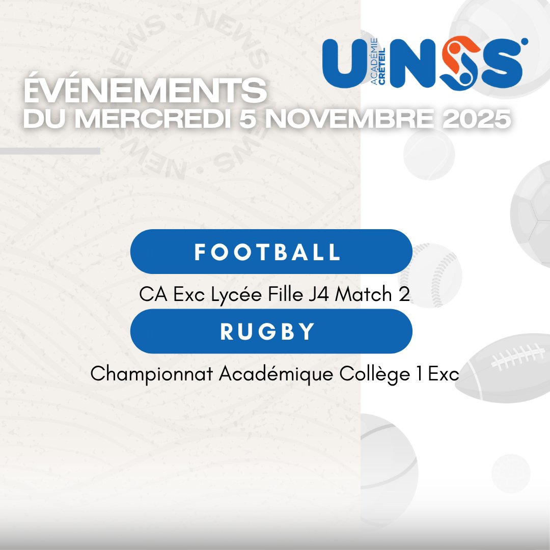 Mercredi 5 novembre 2025 📷
📷unss-srcreteil.glide.page
📷Et toute notre actualité unsscreteil.org