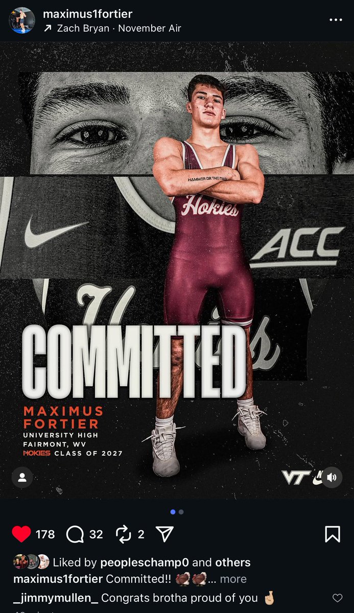 burgfanvtsertc's tweet image. Country Roads taking this WV native home to the #Hokies! 

No. 34 on the 2027 Big Board is headed to Blacksburg. Another strong recruit to help start VT&apos;s Class of 2027 @hokieswrestling!
#GobbleGobble 🦃