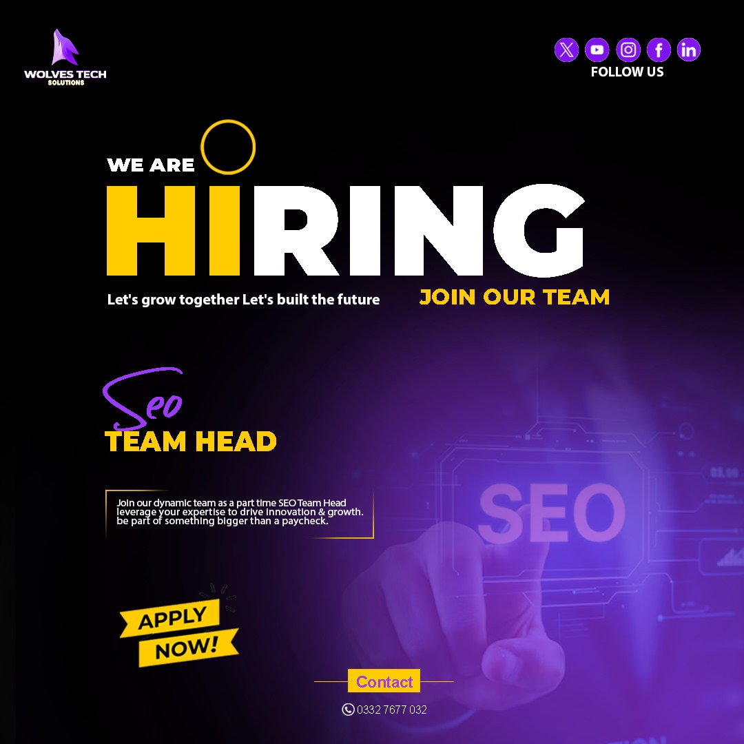 WolvesSolution's tweet image. This is your chance to take the helm of our SEO efforts, driving organic growth, developing cutting-edge strategies, and mentoring a team of passionate SEO specialists.

#Hiring #SEO #SEOSpecialist #PartTimeJob #RemoteWork #TeamLeadership #DigitalMarketing