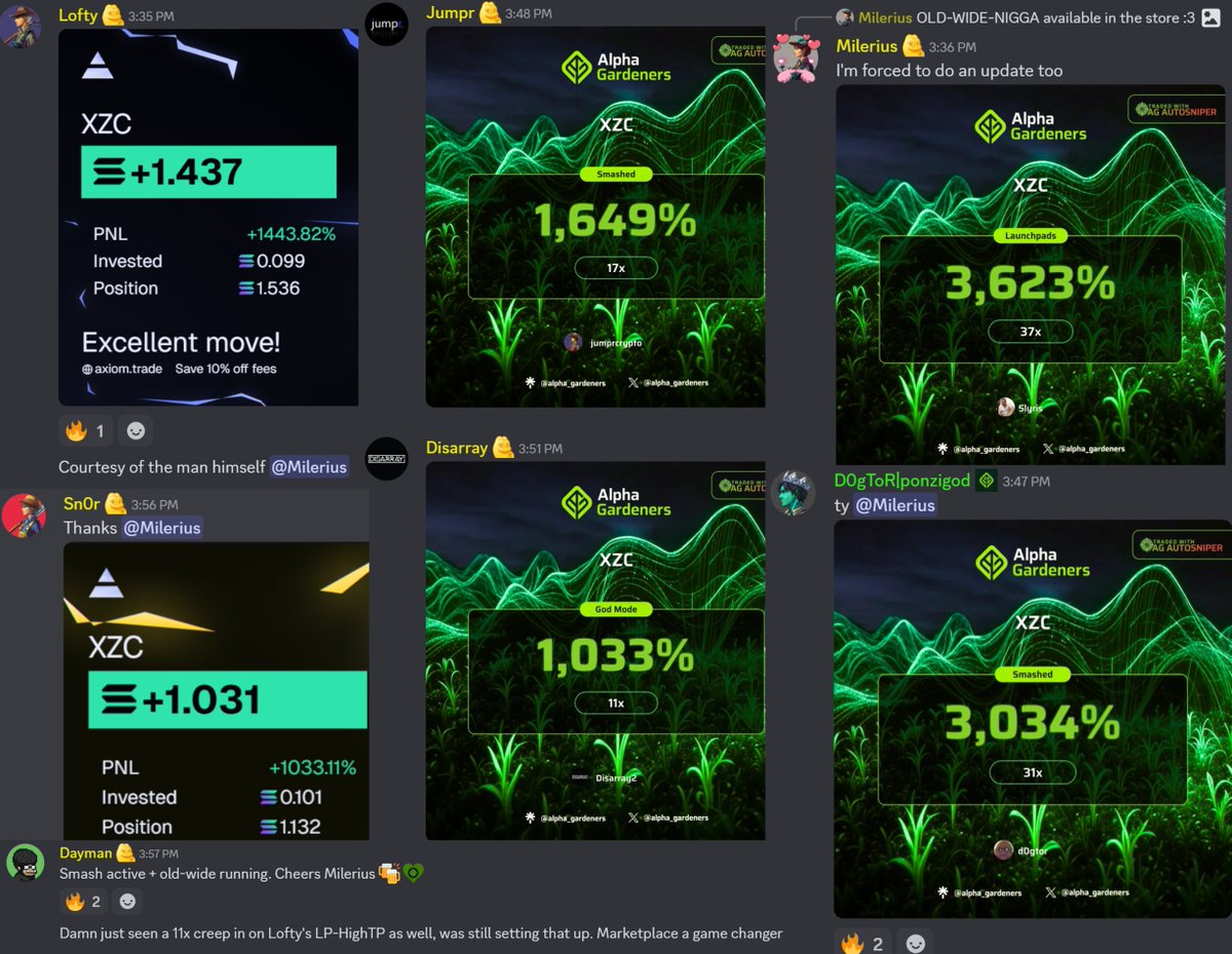 Massive cook for our holder on token $XZC 🧵

One of our holders smashed the button on $XZC using <a href="/smashthebutt0n/">Smash The Button</a> and <a href="/agsniperbot/">AG Sniper Bot</a> which automatically buys for every holder who has it set up, even if they’re AFK!

The call went from $19K→$760K a 40x for our holders ,effortless🧑‍🌾