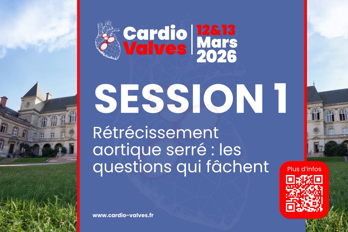 🎯 Cardio-Valves 2026 – une ouverture sous haute tension !

La session d’ouverture de Cardio-Valves 2026, intitulée « Rétrécissement aortique serré : les questions qui fâchent », promet d’être animée 🔥
