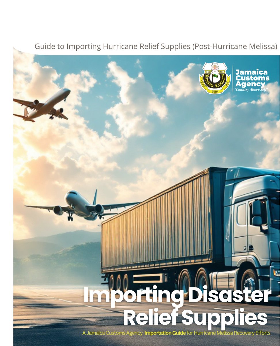 If you’re an individual, donor, humanitarian org, or charity sending help after #HurricaneMelissa, 🇯🇲Jamaica Customs has made it easier to clear relief supplies. 

Check out our Relief Importation Guide:
👉 jca.gov.jm/list-of-disast…