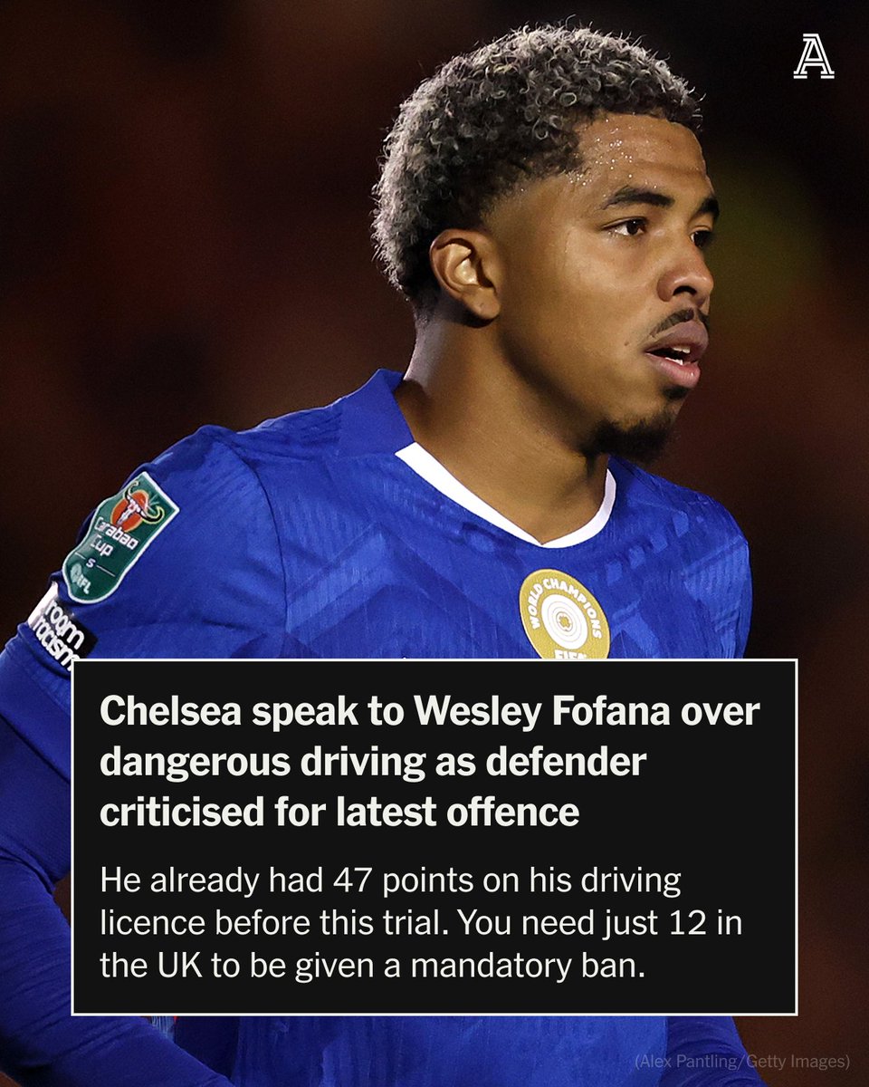Chelsea have spoken with defender Wesley Fofana after he pleaded guilty to dangerous driving and ordered to do 300 hours of unpaid community service.

The club - who do not get involved in all issues involving their players - felt it was important to speak to Fofana about his