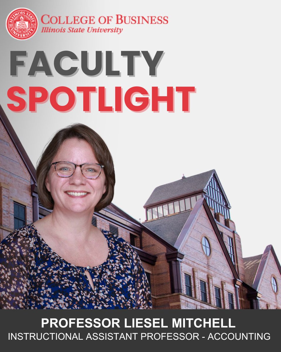 BusinessISU's tweet photo. On today’s Faculty Spotlight, we are featuring Professor Liesel Mitchell, Accounting &amp; a 2025 Impact Award recipient. Share in the comments who has made the biggest impact on your journey. Follow us for more spotlights.

#FacultySpotlight #ImpactAward #RedbirdProud #BusnessBirds https://t.co/j63D0uLpdq
