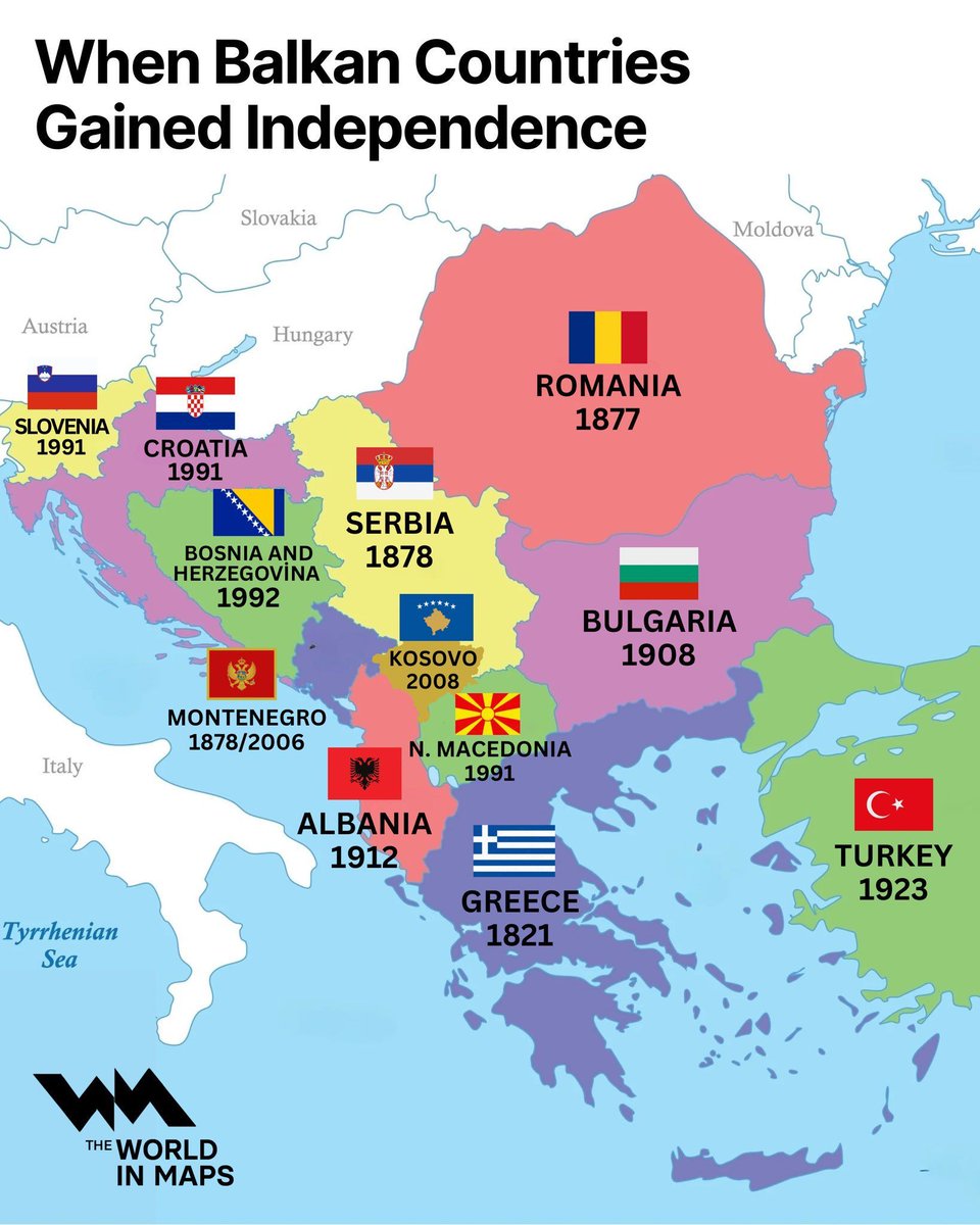 When did Balkan states gain their independence? This map by <a href="/xruiztru/">Xavi Ruiz</a> has the answer.
