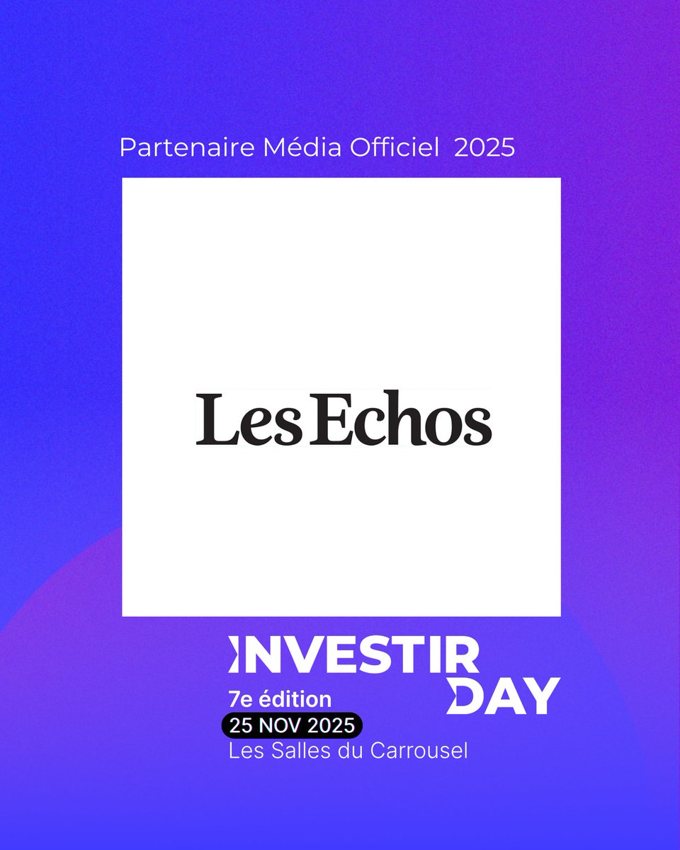 Quand l’expertise des médias de référence rencontre la voix des investisseurs individuels : Investir Day est fier de pouvoir compter sur <a href="/LesEchos/">Les Echos</a> cette année encore 🙌!

Les partenaires médias officiels de l'événement sont à découvrir ici 👉 investirday.fr/content/parten…