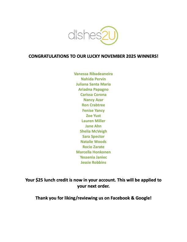 dishes2u's tweet image. Congratulations to our November 2025 winners!

#dishes2u #schoollunches #schoollunchprogram