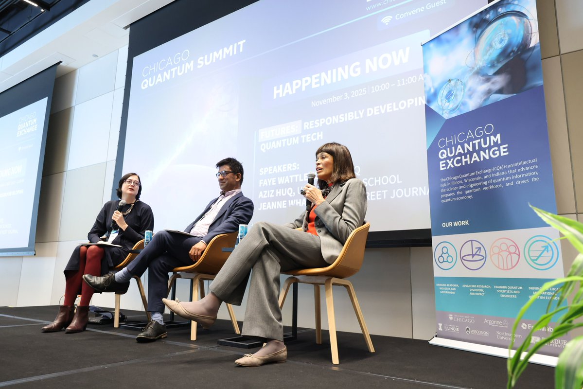 UChicagoLaw's tweet image. Prof. Aziz Huq spoke on “Responsibly Developing Quantum Tech” at the 2025 Chicago Quantum Summit, part of the celebration of the UN’s International Year of Quantum Science &amp;amp; Technology. Hosted by @ChicagoQuantum with remarks from Pres. Alivisatos &amp;amp; Gov. Pritzker. #QuantumTech