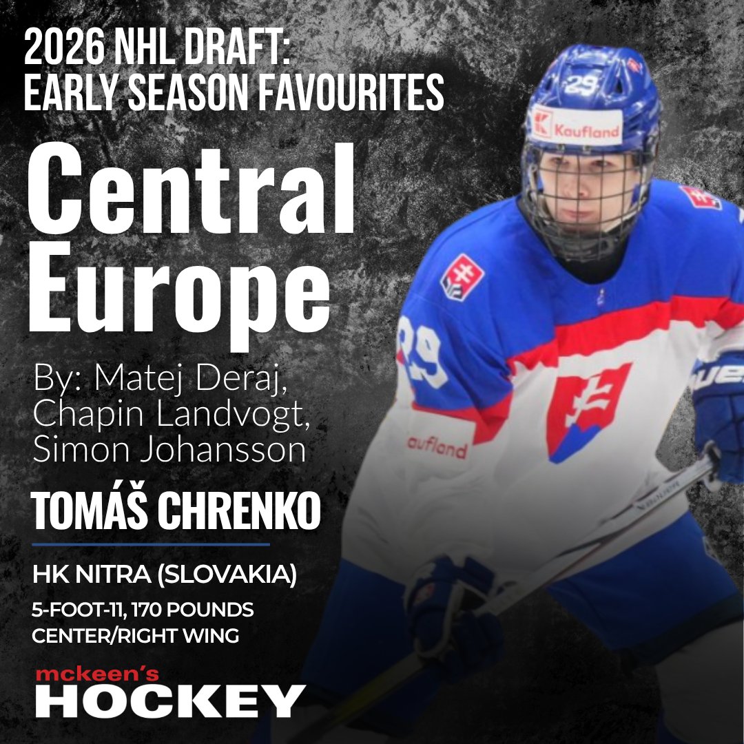 mckeenshockey's tweet image. 2026 Draft: Early Favourites – Central Europe Edition

Our scouts highlight players from Central Europe like Tomáš Chrenko, Adam Goljer, Simas Ignatavicius, Maxim Eliseev, Tobias Krämer &amp;amp; more who are standing out across the region.

👉 Read the full breakdown:…