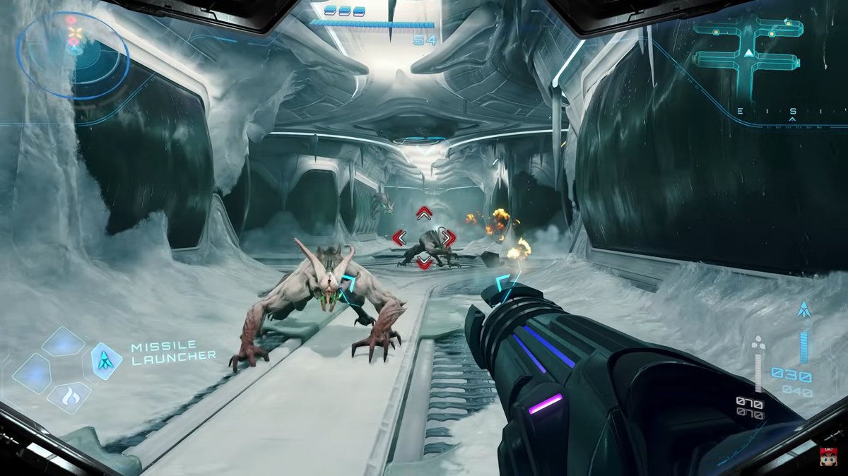 Everyone is obessed with Samus' bike and the "Akira Slide", but when it comes to Metroid Prime 4, it's shots like this that get me excited to play the game. I wanna hear my footsteps echo through a frozen metal hallway, isolated on a hostile planet. That's peak Metroid.