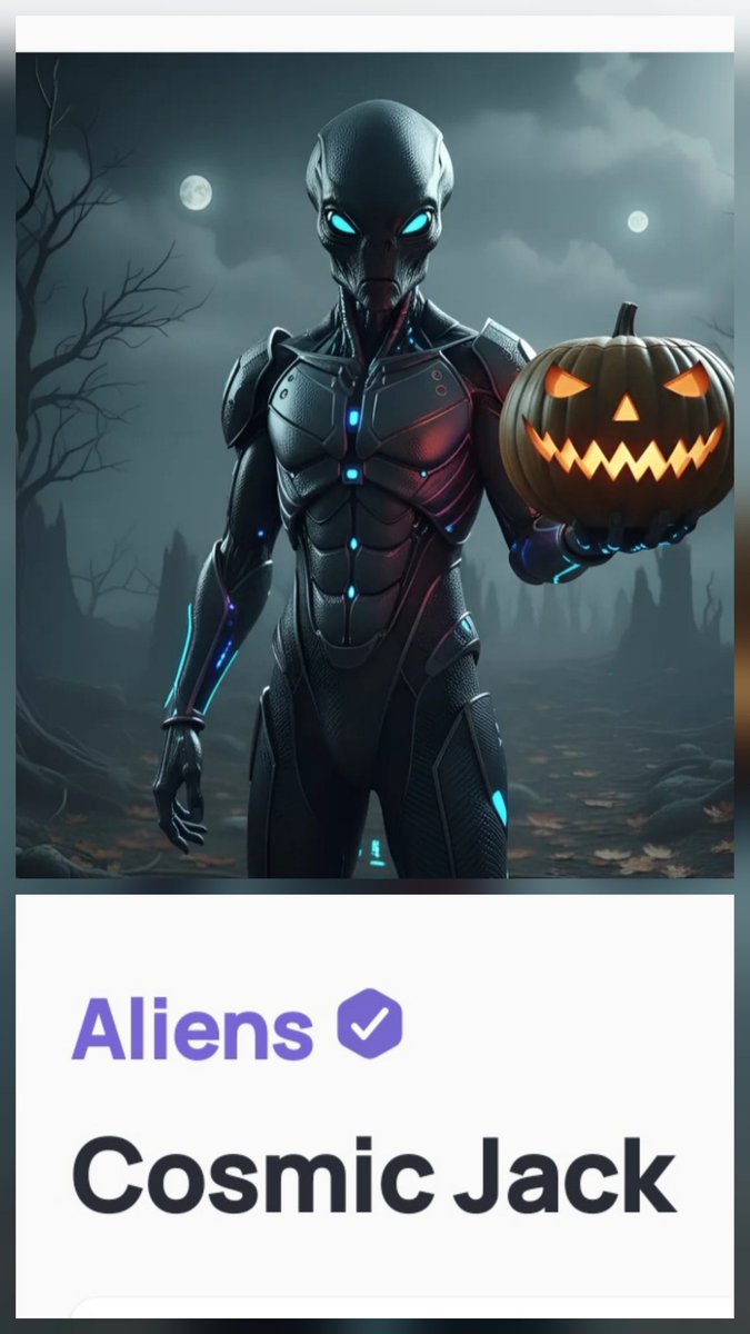 #Aliens "Cosmic Jack" 🎃 🖤#NFTCommunity Creator <a href="/Alfo_nel/">DragonsArt.ENJ</a> 🐉💥 #NFTGiveaway in 72hrs⏰️  ✌️🤩😁
⏰️❤️&amp;RT
⏰️ Follow <a href="/Alfo_nel/">DragonsArt.ENJ</a> <a href="/enjin/">Enjin</a> 
⏰️Tagg 3 frenz 
⏰️Enjin Matrixchain address 
#Enjin #EnjinNFT #nftart #NFT #FuelTheEnjin #NFTio #NFTs #NFTGiveaways #EnjinisKing